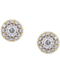 Diamond Halo Stud Earrings (1/2 ct. t.w.) in 10k Gold