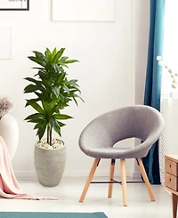 Nearly Natural 4' Dracaena Artificial Plant in Sand Colored Planter - Real Touch