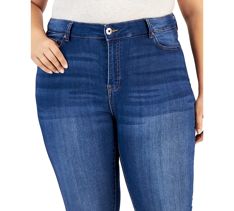 Celebrity Pink Trendy Plus Cropped Skinny Jeans