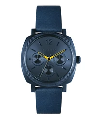 Ted Baker Men's Caine Blue Leather Strap Watch 42mm