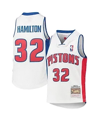 Big Boys Mitchell & Ness Richard Hamilton White Detroit Pistons 2003-04 Hardwood Classics Swingman Jersey
