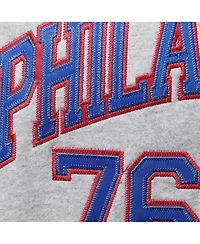 Men's Mitchell & Ness Allen Iverson Heathered Gray Philadelphia 76ers Big and Tall Name Number Pullover Hoodie