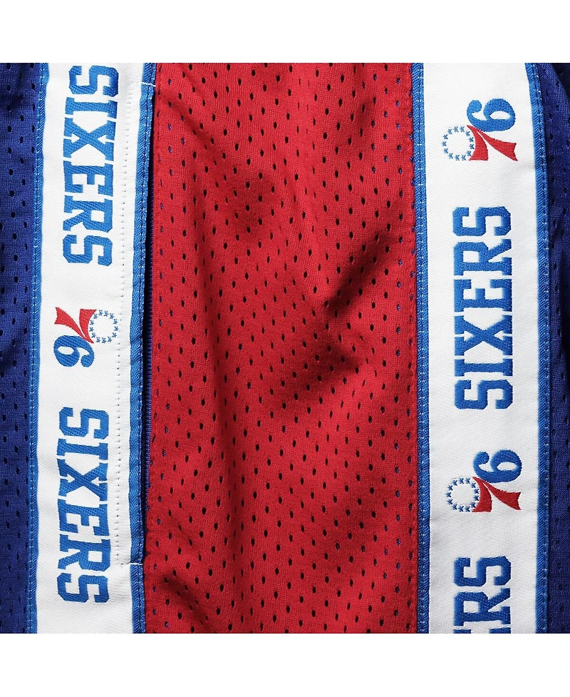Men's Fanatics Royal, Red Philadelphia 76ers Big and Tall Tape Mesh Shorts