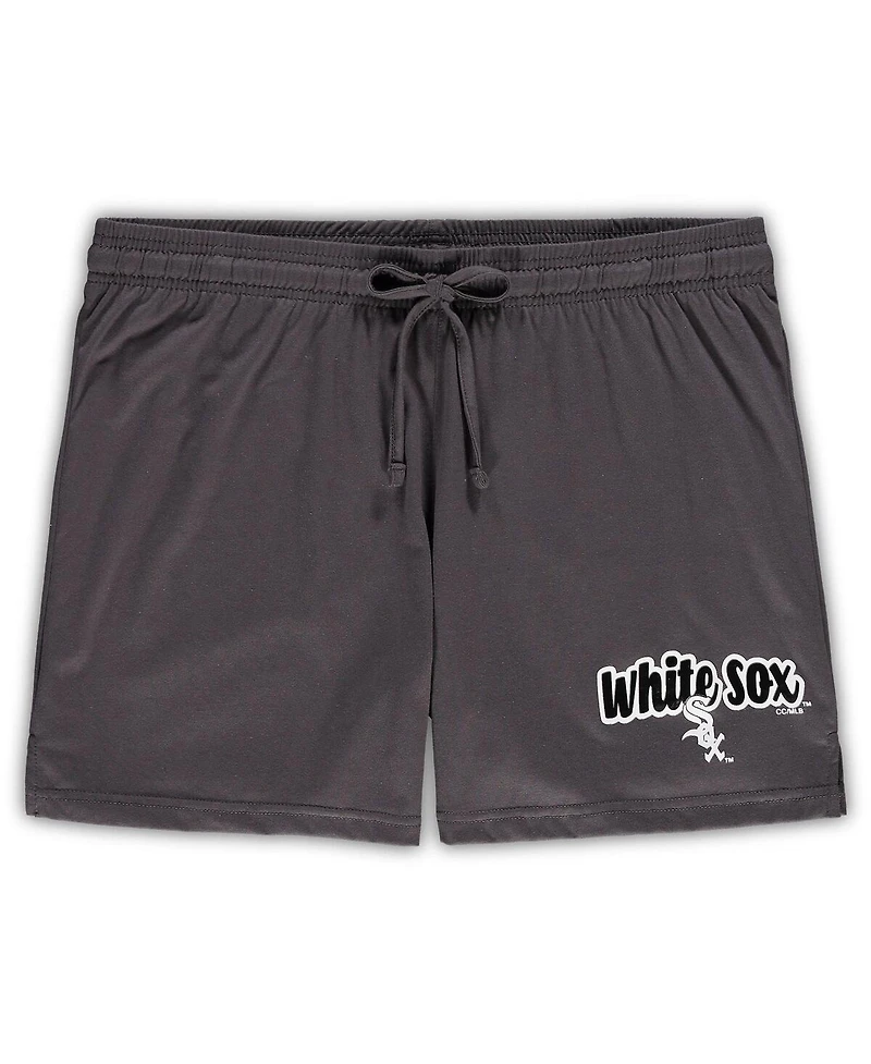 Women's Concepts Sport Charcoal Chicago White Sox Plus Cloud Tank Top and Shorts Sleep Set