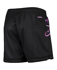 Women's Mitchell & Ness Black Los Angeles Lakers Big Face 4.0 Mesh Shorts