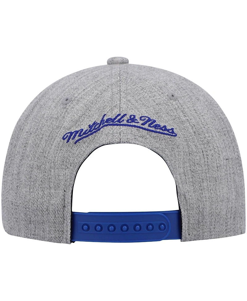 Men's Mitchell & Ness Heathered Gray New York Knicks Hardwood Classics Team 2.0 Snapback Hat