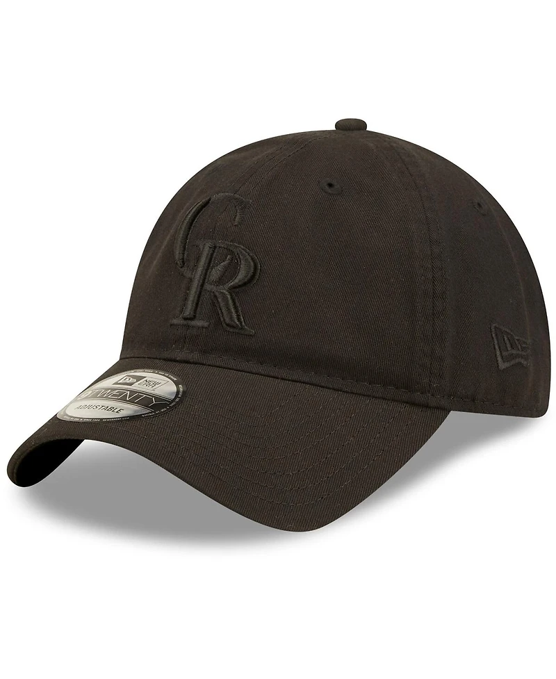 Men's New Era Colorado Rockies Black on Black Core Classic 2.0 9TWENTY Adjustable Hat