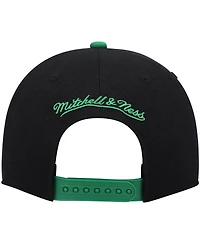 Men's Mitchell & Ness Black and Kelly Green Boston Celtics Hardwood Classics Snapback Hat