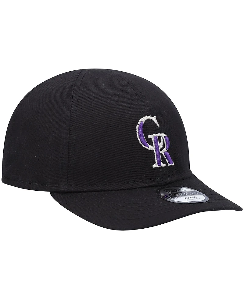 Newborn and Infant Unisex New Era Black Colorado Rockies My First 9Twenty Stretch Fit Hat