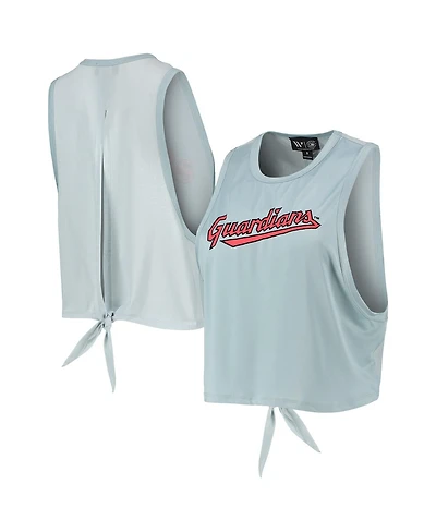 Women's The Wild Collective Light Blue Cleveland Guardians Open Back Twist-Tie Tank Top
