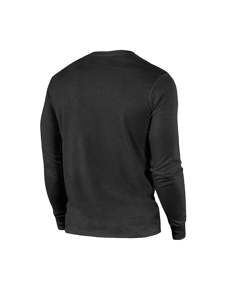 Men's Majestic Threads Black Los Angeles Lakers City and State Tri-Blend Long Sleeve T-shirt