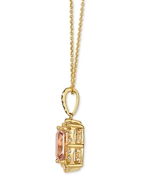 Le Vian Peach Morganite (1-1/2 ct. t.w.) & Diamond (1/4 ct. t.w.) 20" Adjustable Pendant Necklace in 14k Gold