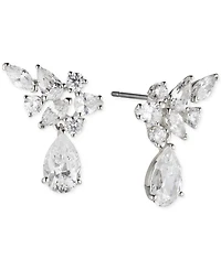 Eliot Danori Silver-Tone Crystal Pear Drop Earrings, Created for Macy's