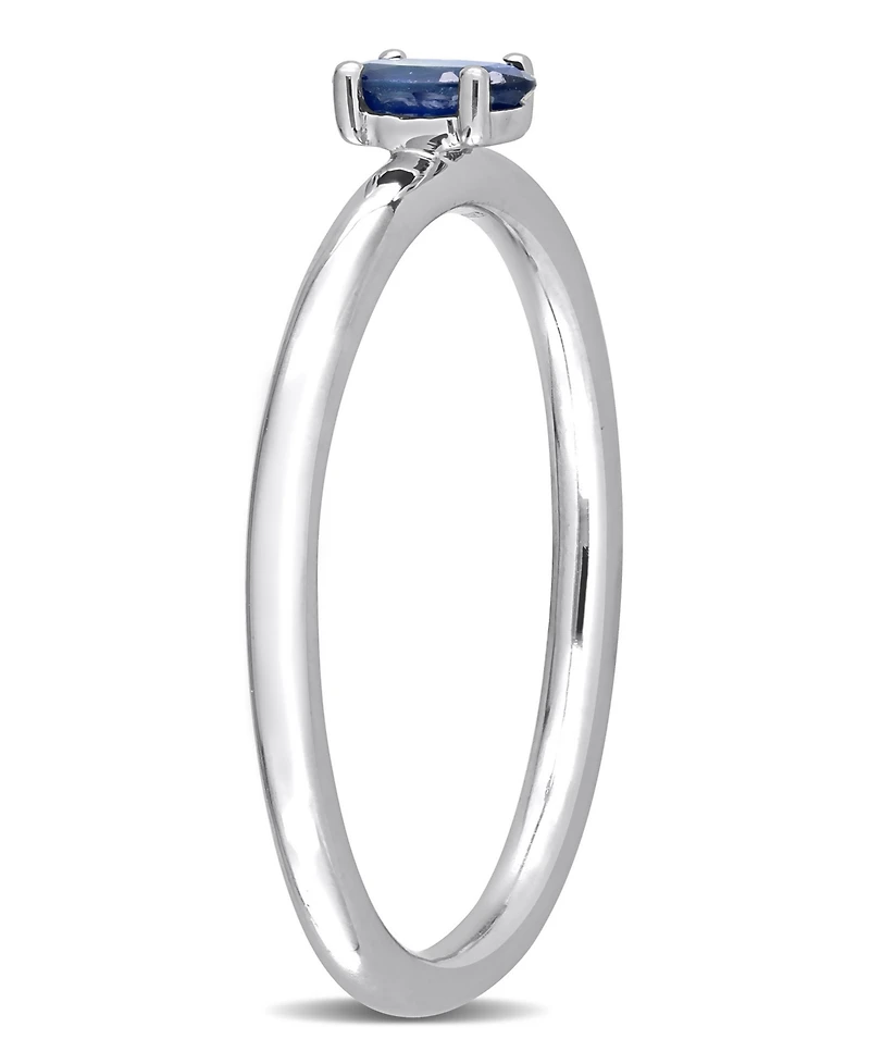 Oval Sapphire (1/3 ct. t.w.) Stackable Ring 10k White Gold