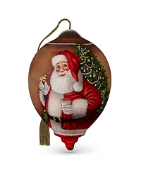 Ne'Qwa Art 7221123 Milk and Cookies for Santa Hand-Painted Blown Glass Ornament