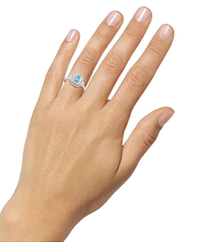 Garnet (3/4 ct. t.w.) & Lab-Grown White Sapphire (1/2 ct. t.w.) Halo Statement ring in 14k Rose Gold-Plated Sterling Silver