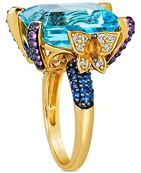 Le Vian Crazy Collection Multi-Gemstone (12-7/8 ct. t.w.) & Vanilla Diamond (1/5 ct. t.w.) Statement Ring in 14k Gold