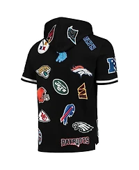 Men's Pro Standard Black Nfl League Wordmark Short Sleeve Pullover Hoodie