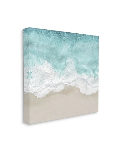Stupell Industries Sea Foam Sandy Beach Soft Blue Coast Art, 17" x 17"