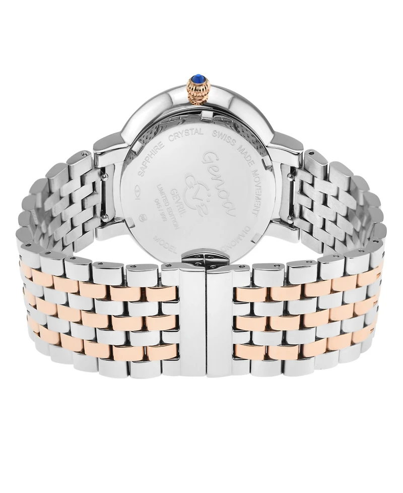Gevril Women's Genoa Swiss Quartz Two-Tone Stainless Steel Bracelet Watch 36mm
