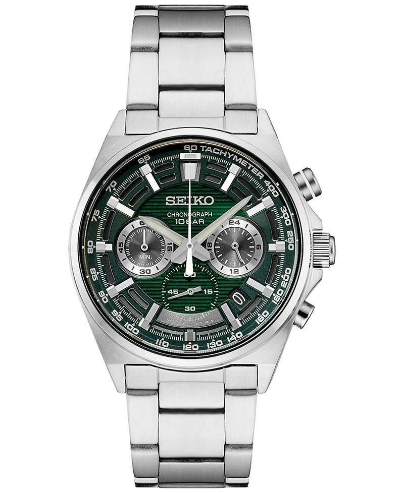 Seiko Men's Chronograph Essentials Stainless Steel Bracelet Watch 41mm