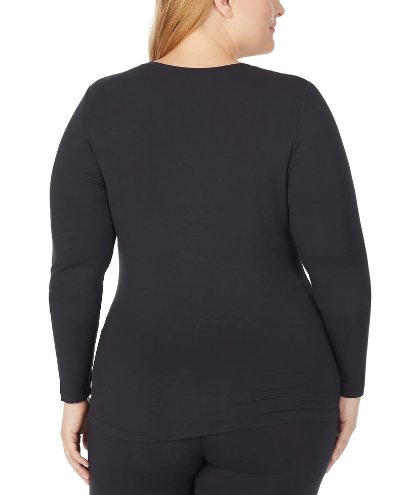 Cuddl Duds Plus Softwear with Stretch V-Neck Top
