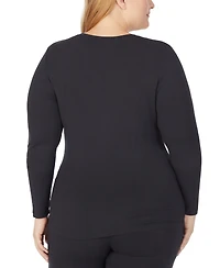 Cuddl Duds Plus Softwear with Stretch V-Neck Top