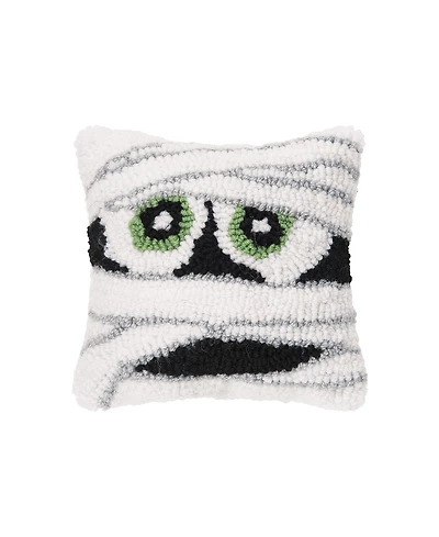 C&F Home Mummy Face Small Accent Pillow 8" x 8" Fall Halloween Home Decor