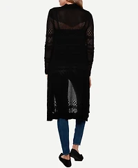 Belldini Pointelle-Stitch Duster Cardigan Sweater