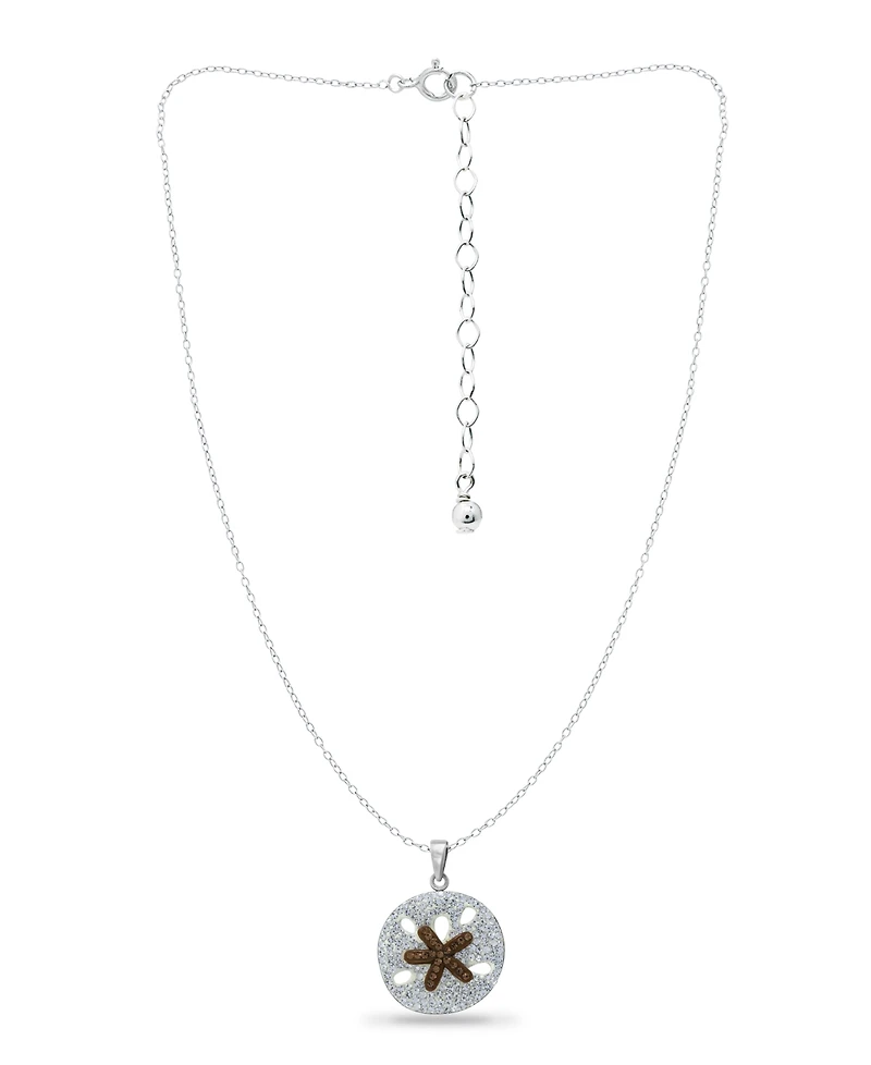 Giani Bernini Crystal Sand Dollar Pendant Sterling Silver Necklace