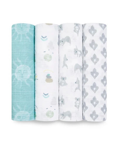 aden by aden + anais Baby Boys or Baby Girls Printed swaddle Blankets, Pack of 4