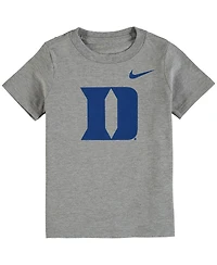 Boys and Girls Toddler Nike Heathered Gray Duke Blue Devils Logo T-shirt