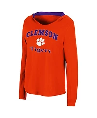 Women's Colosseum Orange Clemson Tigers Catalina Hoodie Long Sleeve T-shirt