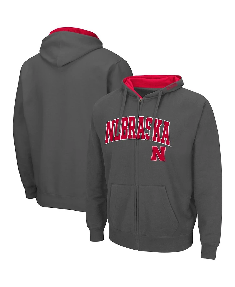 Colosseum Men's Nebraska Huskers Arch & Logo 3.0 Full-Zip Hoodie
