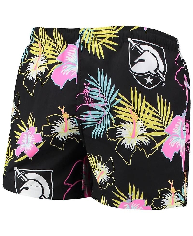 Men's Foco Black Army Knights Neon Floral Swim Trunks