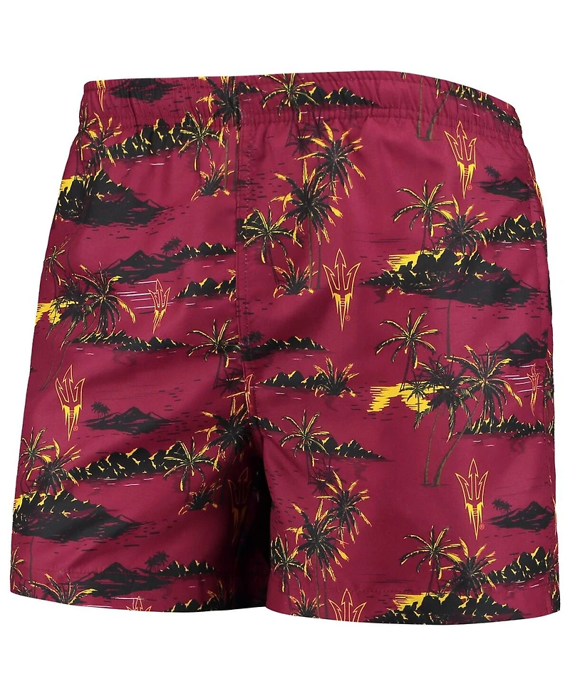 Men's Foco Maroon Arizona State Sun Devils Island Palm Swim Trunks