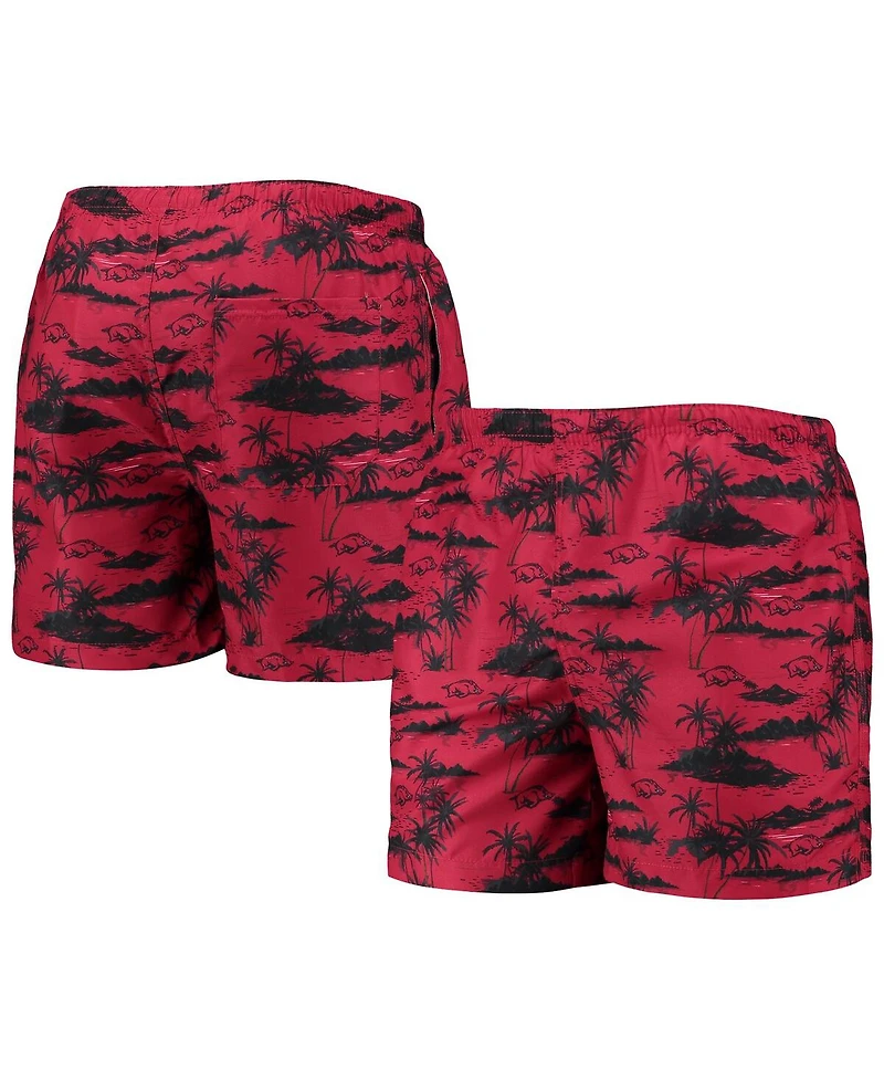 Men's Foco Cardinal Arkansas Razorbacks Island Palm Swim Trunks