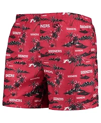 Men's Foco Crimson Oklahoma Sooners Island Palm Swim Trunks
