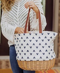 Mickey Mouse Silhouette Coronado Canvas and Willow Basket Tote