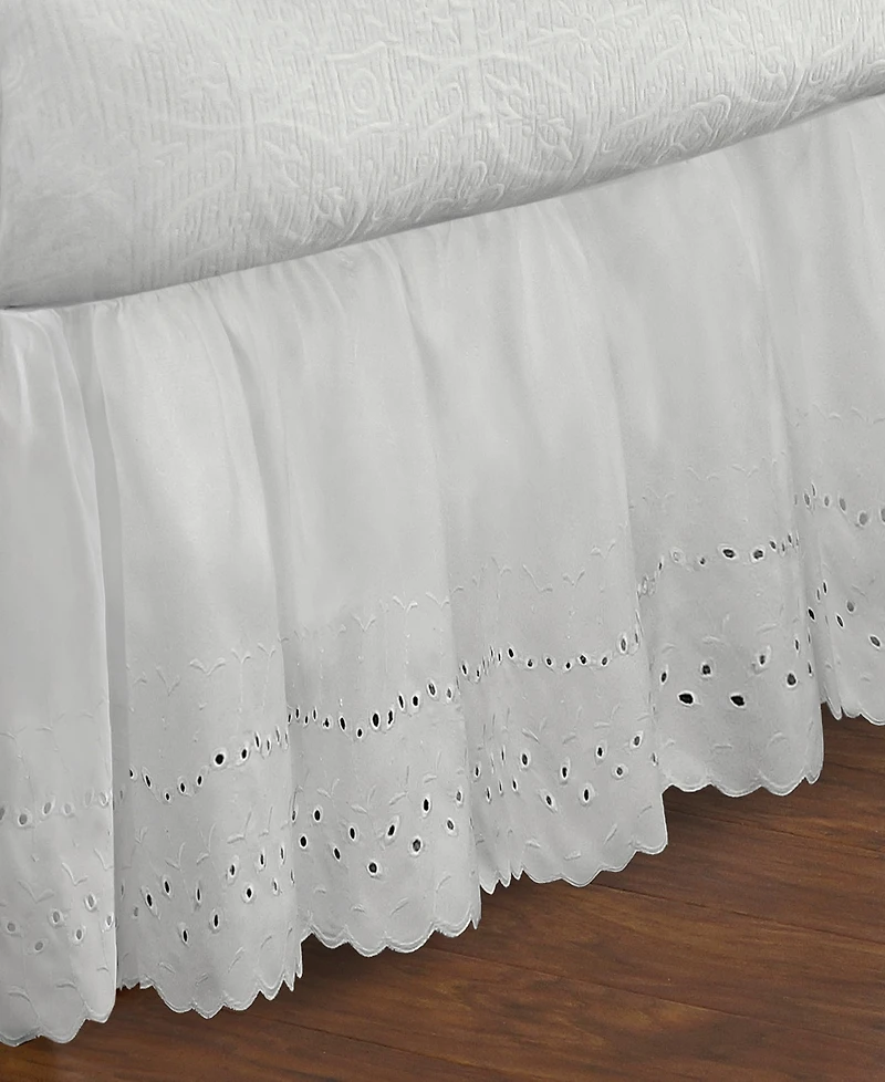 Fresh Ideas Ruffled Eyelet 18" Drop Bed Skirt, California King