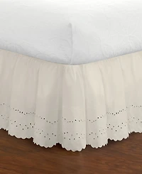 Fresh Ideas Ruffled Eyelet 18" Drop Bed Skirt, Queen