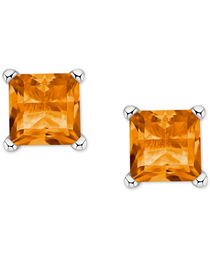 Citrine Square Stud Earrings (5/8 ct. t.w.) 14k Gold