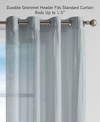Nautica Cordelia Crushed Sheer Grommet Window Curtain Wide Panel Pair, 52" x 63"