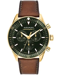 Movado Men's Heritage Cognac Genuine Leather Strap Watch 42mm