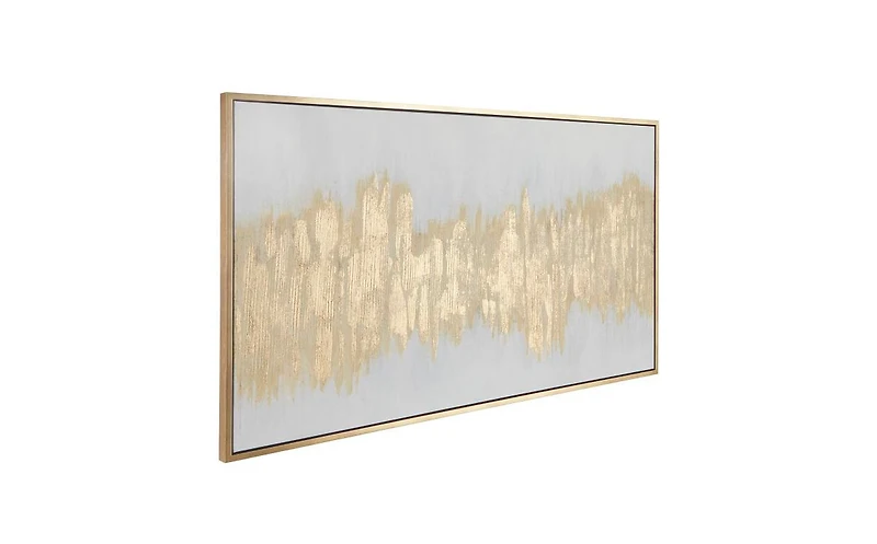 Wood Contemporary Framed Wall Art, 65" x 1.5" x 35.5"