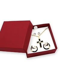 Crystal Enamel Necklace and Earring Set