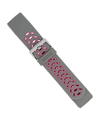 WITHit Grey and Pink Silicone Sport Band designed for Fitbit Charge 3 & 4
