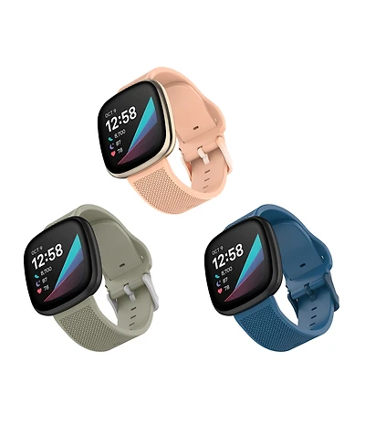 WITHit Silicone Woven Band 3-Pack designed for the Fitbit Versa, Versa 2 And Versa Lite