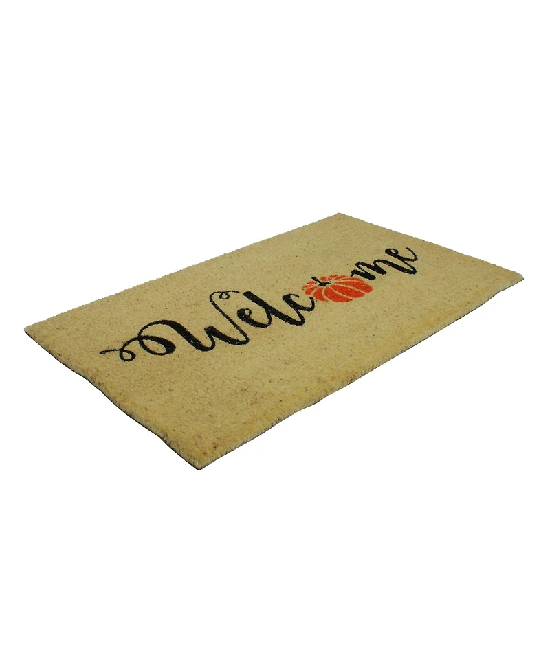 Pumpkin "Welcome" Fall Harvest Outdoor Doormat, 18" x 30"
