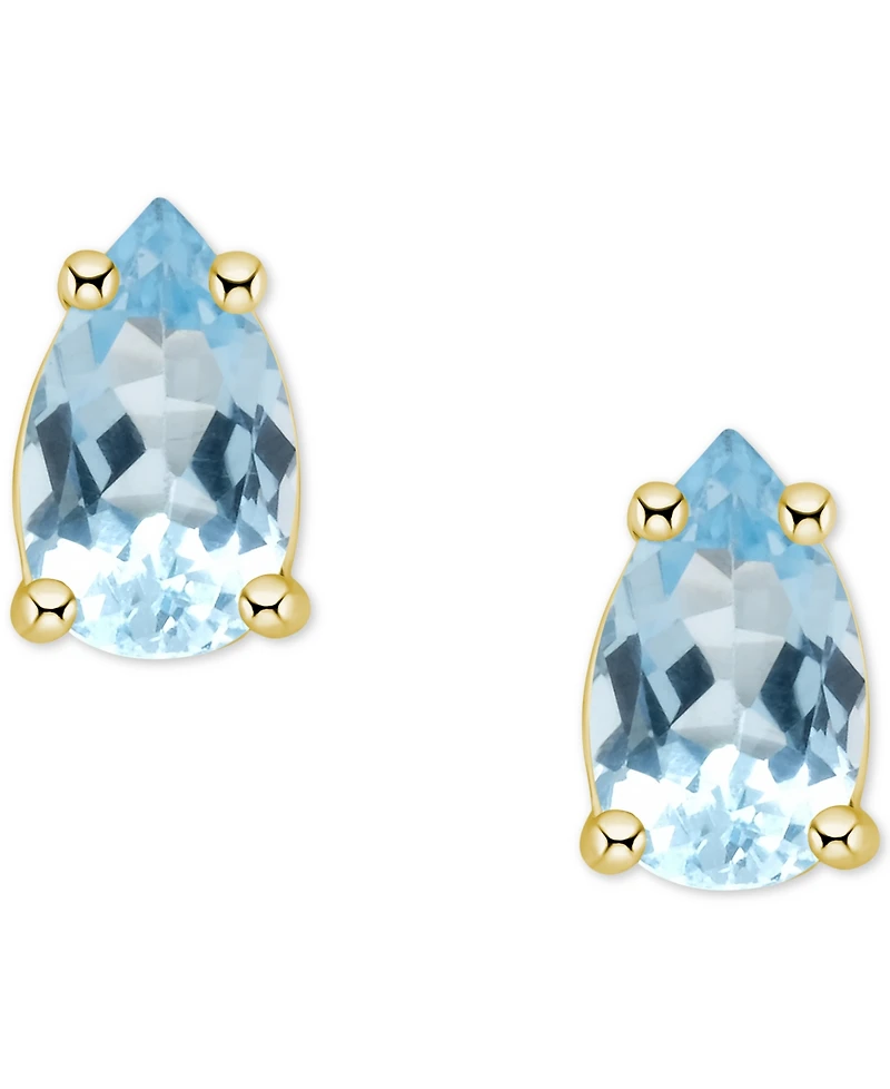Aquamarine Pear Stud Earrings (1/3 ct. t.w.) 14k Gold